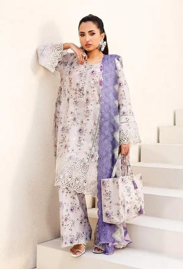 Lawn Swiss voil Dupata Emb 4 Side ready to wear*